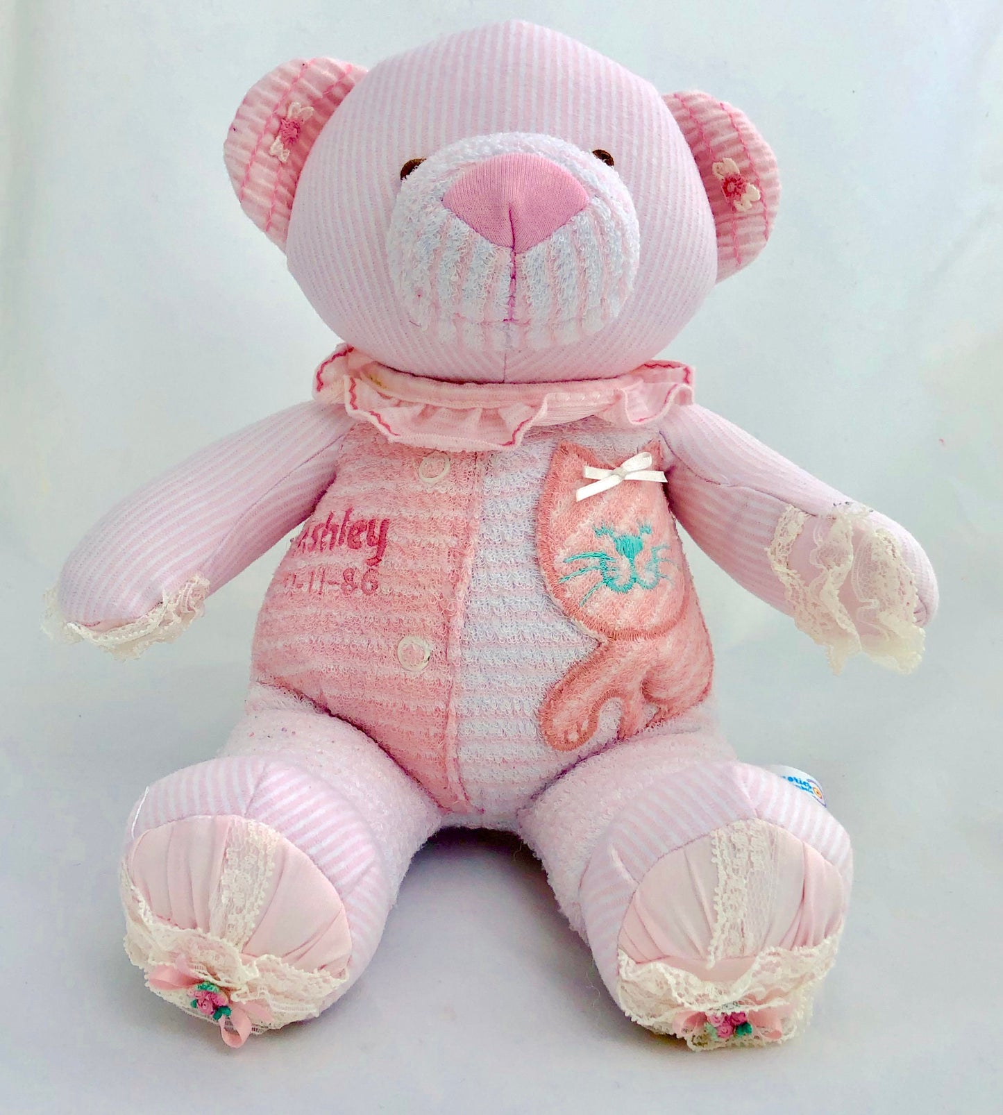 Custom Memory Teddy Bear Made from Baby Clothes | Keepsake Gift