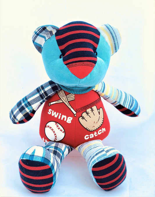 Custom Keepsake Baby Bear: Personalized Plush Made from Cherished Baby or Adult Clothing