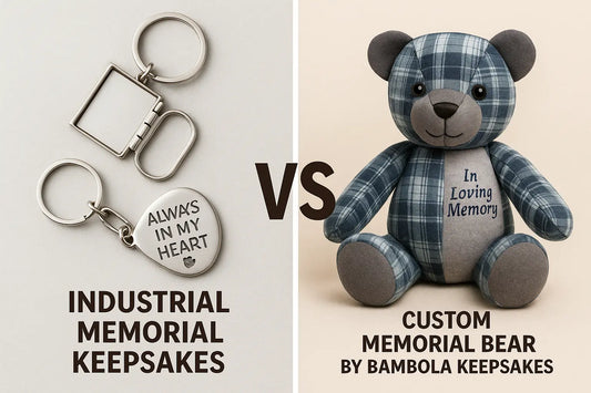 Grief deserves more than a factory-made token. Our memory bears are made from real garments—stitched with care, and full of love.