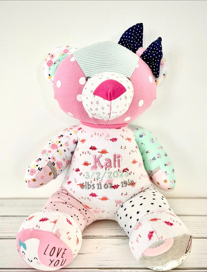 Birth Weight Memory Bear - Custom Keepsake from Baby Clothes