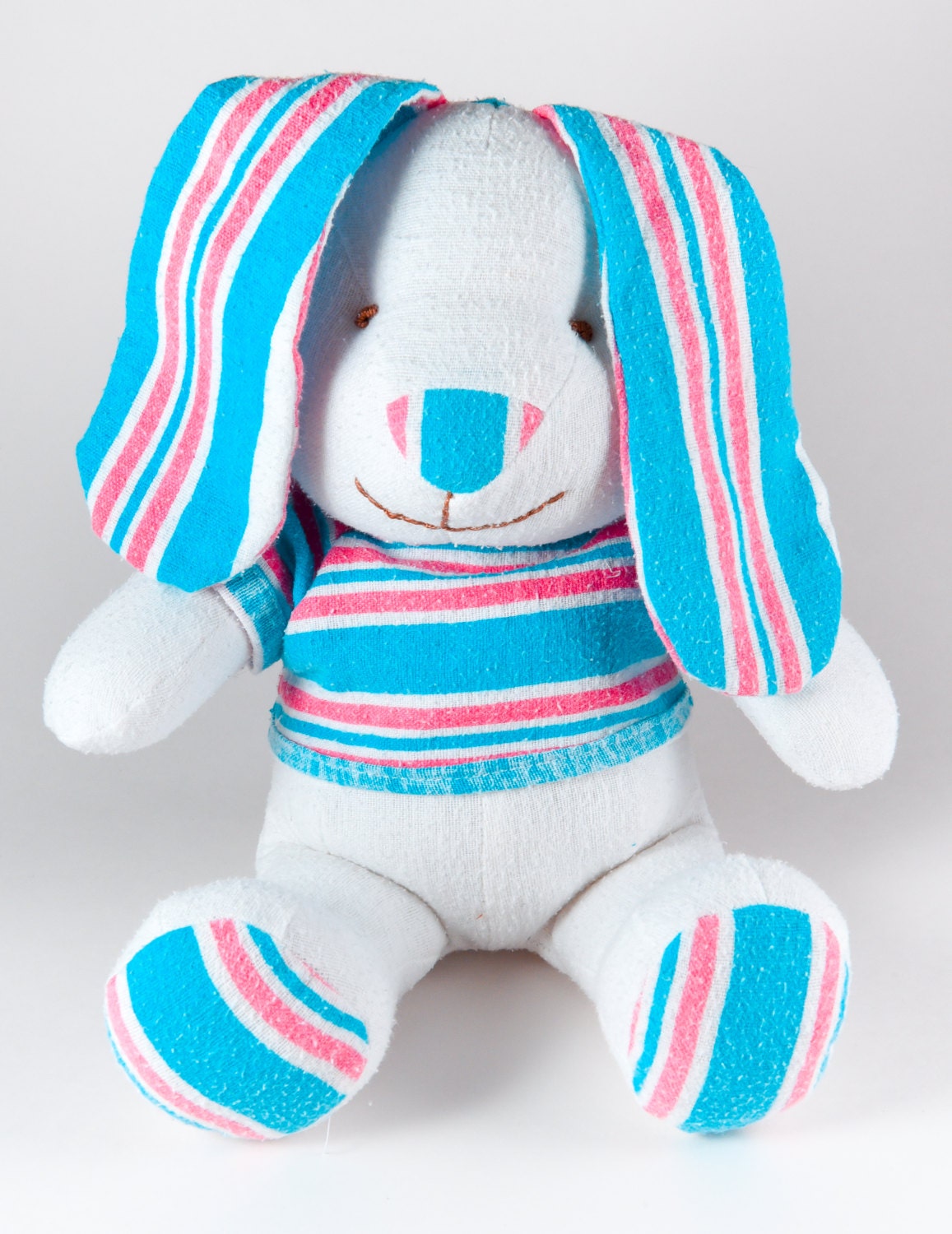 Stuffed Memory boy Bunny made out of your baby's newborn receiving hospital blanket