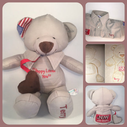 Personalized Memory Bear | Custom Plush Keepsake from Loved One's or Baby's Clothes