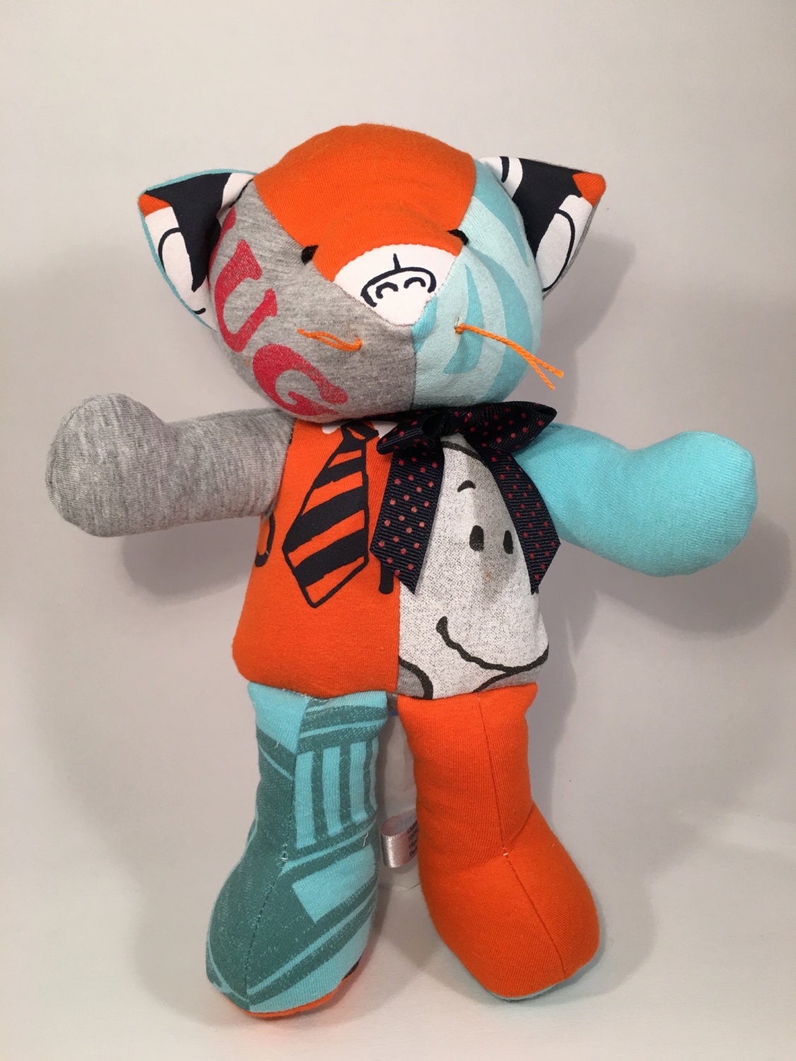 Keepsake Stuffed Cat made out of your favorite baby or adult outfits or clothes