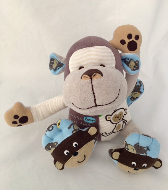 Keepsake Stuffed Monkey made out of your favorite baby or adult outfits or clothes