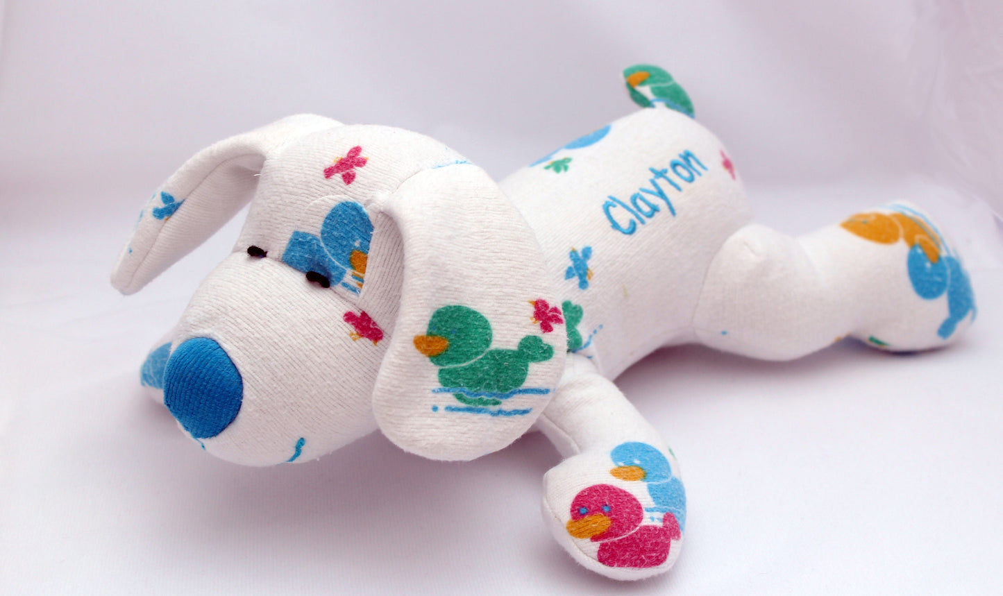 Stuffed Memory Dog made out of your baby's newborn receiving hospital blanket