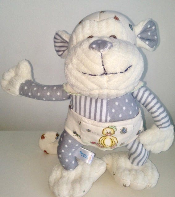 Keepsake Stuffed Monkey made out of your favorite baby or adult outfits or clothes