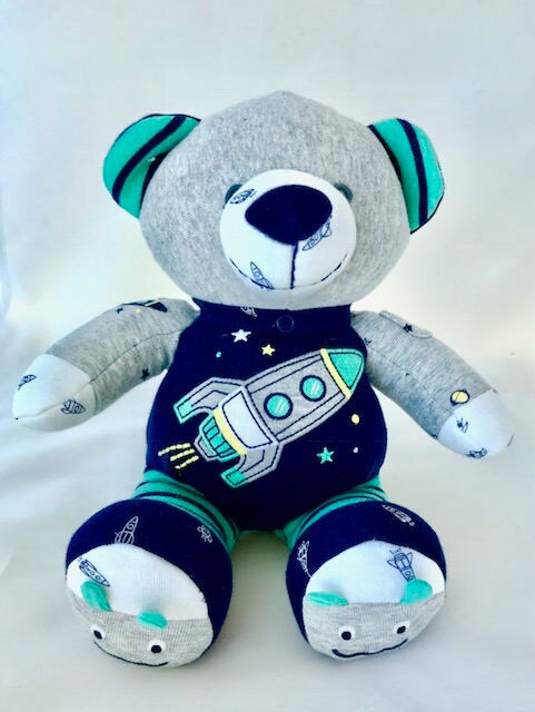 Keepsake Stuffed Bear made out of your favorite baby or adult outfits or clothes