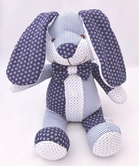 Keepsake Stuffed Bunny made out of your favorite baby or adult outfits or clothes