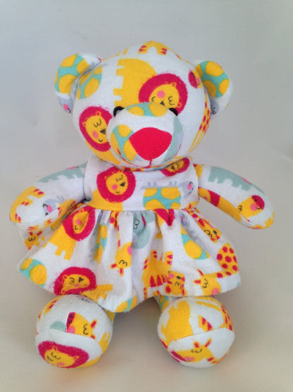 Custom Stuffed Girl Bear Made from Your Baby’s Hospital Blanket | Personalized Keepsake