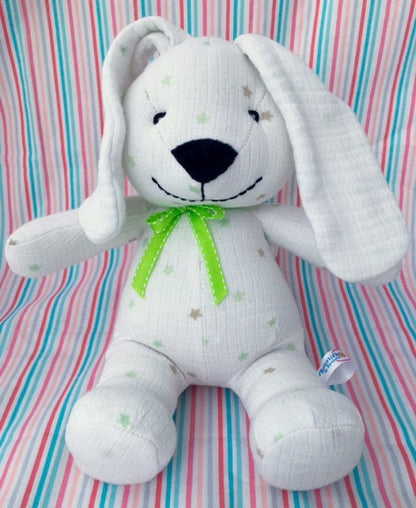 Stuffed Memory boy Bunny made out of your baby's newborn receiving hospital blanket