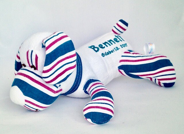 Stuffed Memory Dog made out of your baby's newborn receiving hospital blanket