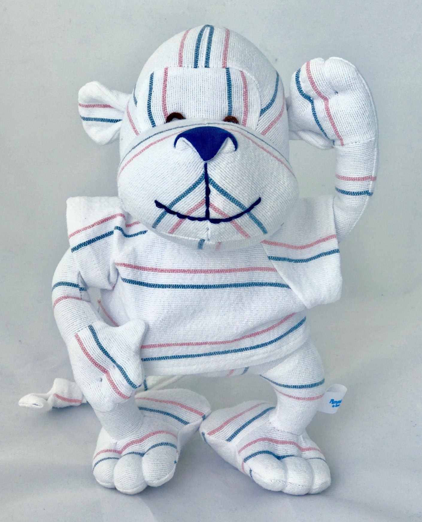 Stuffed Memory boy Monkey made out of your baby's newborn receiving hospital blanket