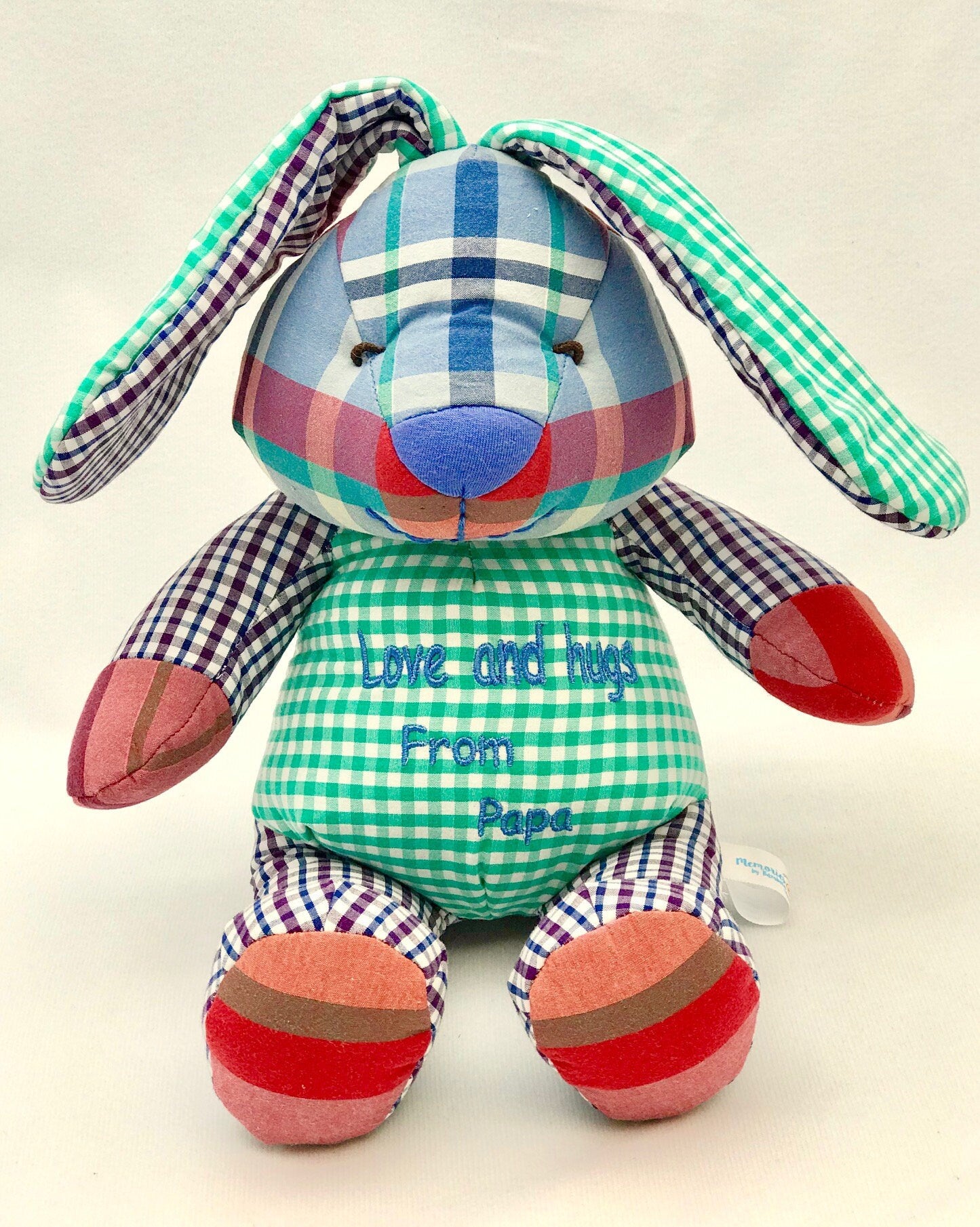 Keepsake Stuffed Bunny made out of your favorite baby or adult outfits or clothes