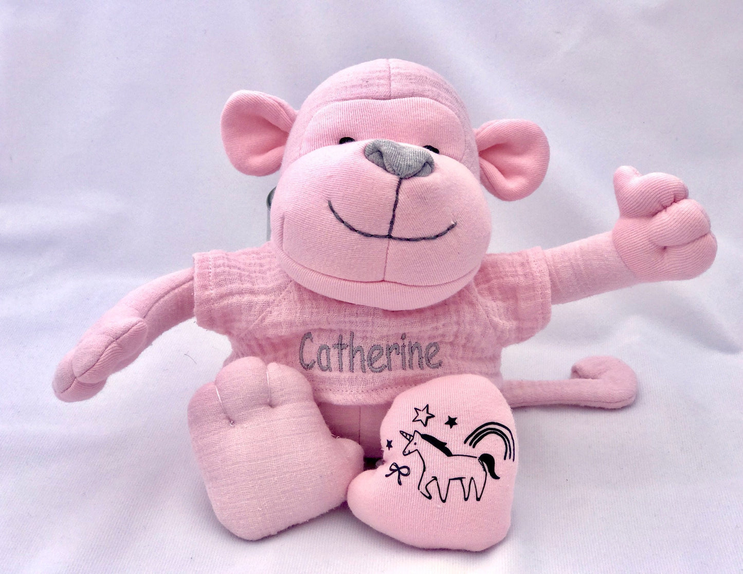 Keepsake Stuffed Monkey made out of your favorite baby or adult outfits or clothes