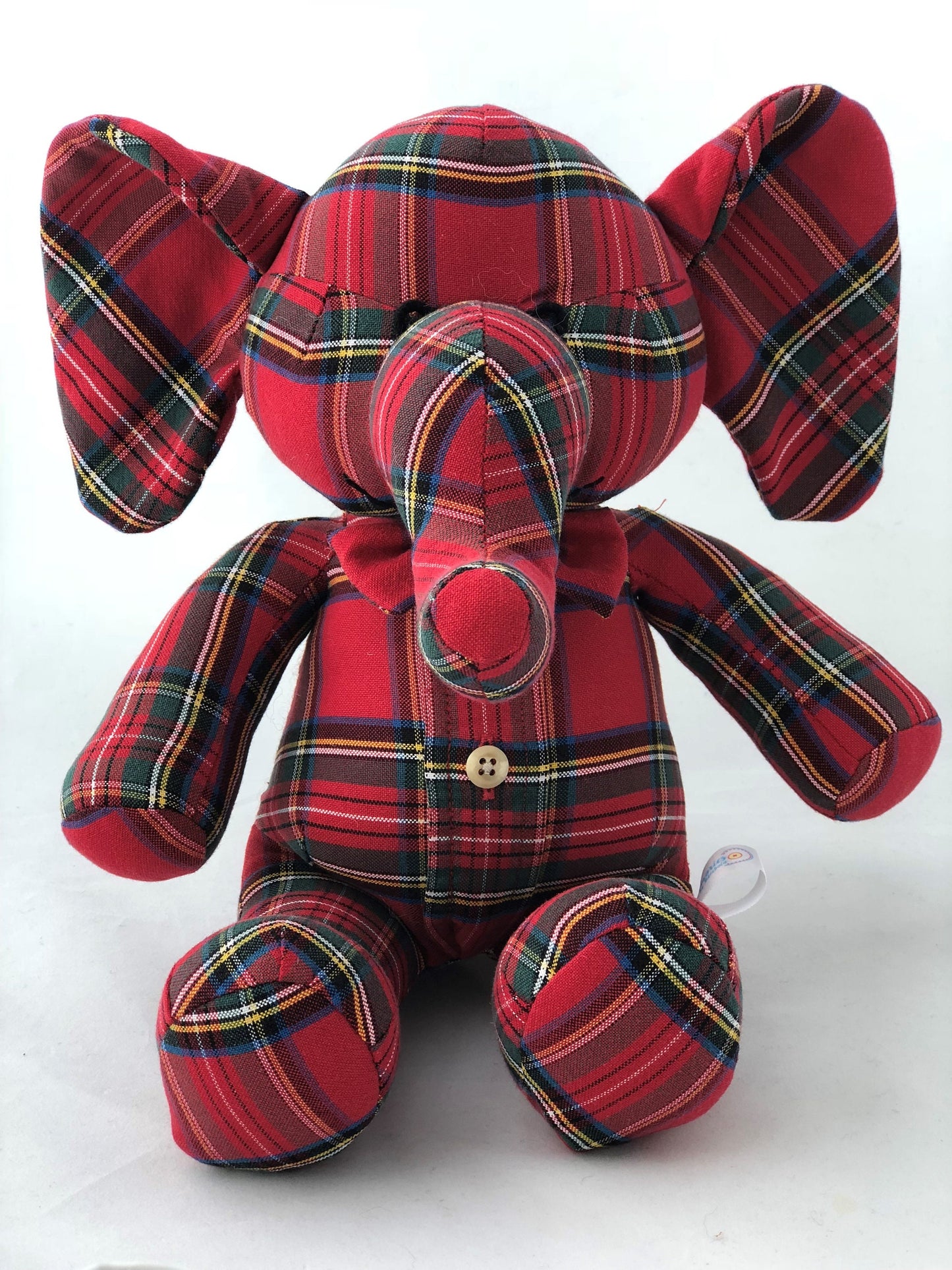 Keepsake Stuffed Elephant made out of your favorite baby or adult outfits or clothes