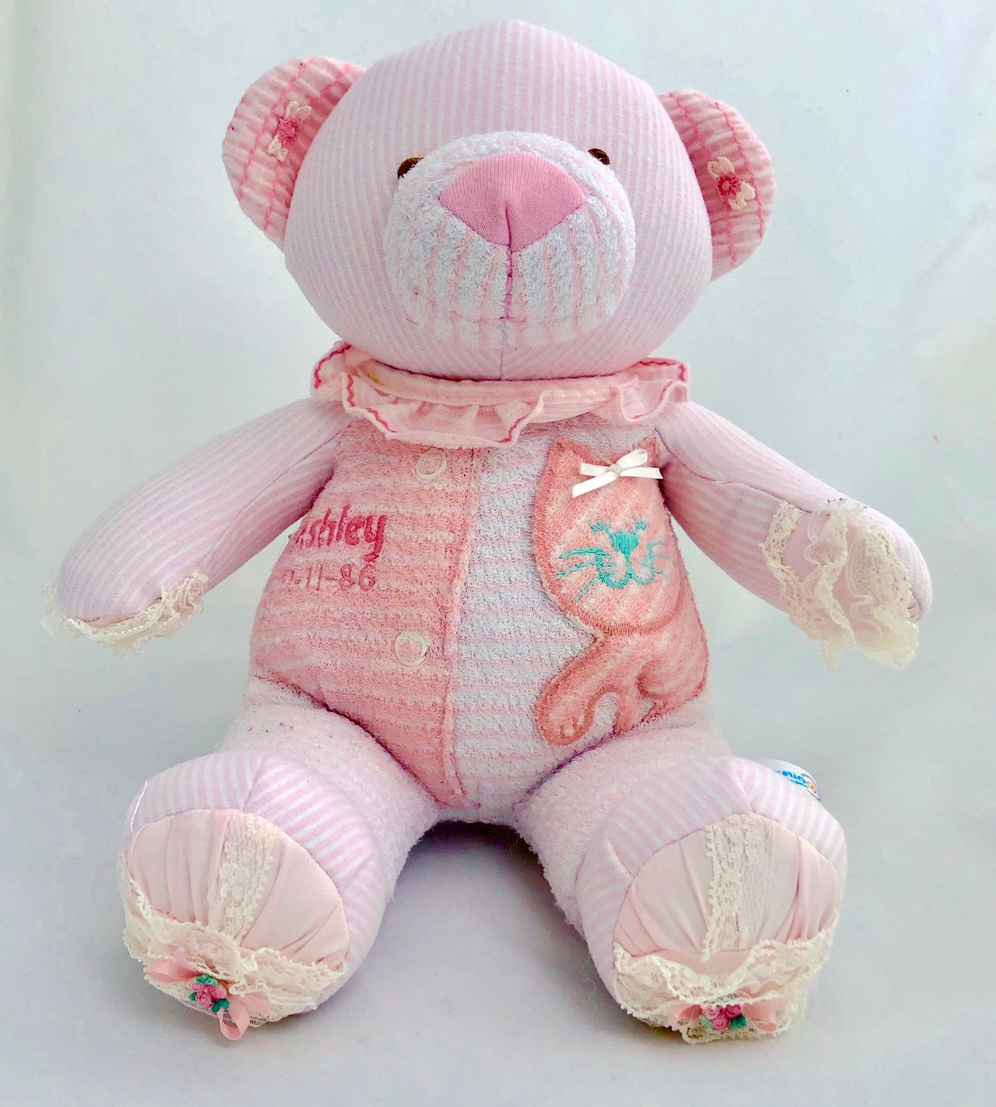 Keepsake Stuffed Bear made out of your favorite baby or adult outfits or clothes