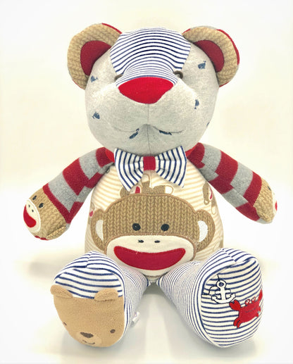 Custom Keepsake Baby Bear: Personalized Plush Made from Cherished Baby or Adult Clothing