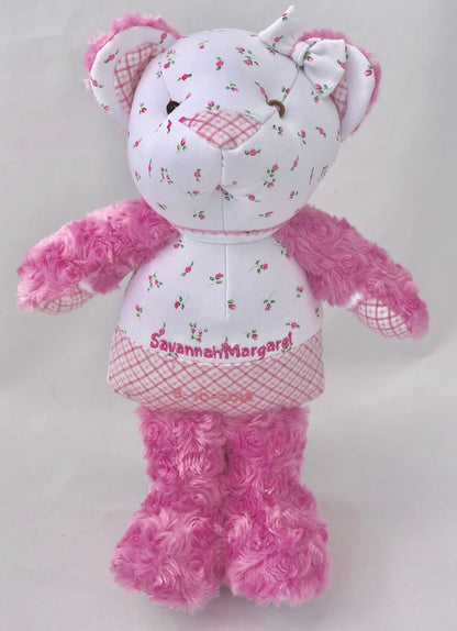 Custom Keepsake Baby Bear: Personalized Plush Made from Cherished Baby or Adult Clothing