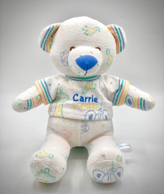 Stuffed Memory boy Bear made out of your baby's newborn receiving hospital blanket