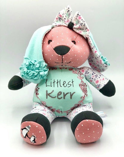 Keepsake Stuffed Bunny | Custom Plush from Baby's or Adult Clothes & Outfits