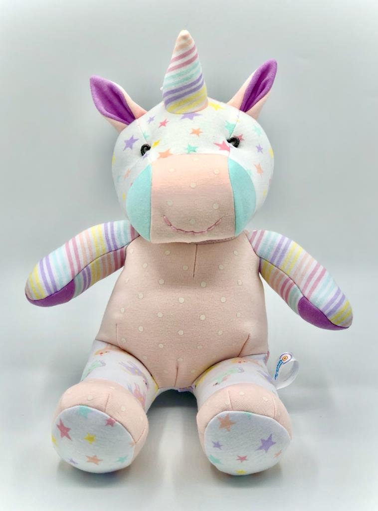 Keepsake Stuffed Unicorn made out of your favorite baby or adult outfits or clothes