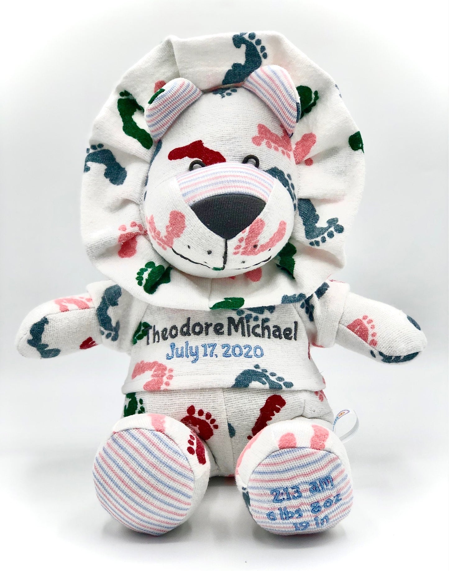 Stuffed Memory Lion made out of your baby's newborn receiving hospital blanket